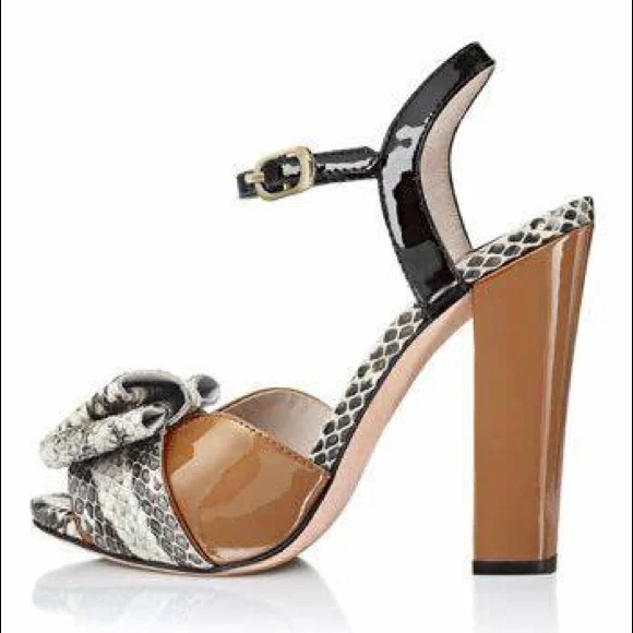 🎉HOST PICK🎉 Joan & David Snakeprint/Patent Leather Block Heels - Picture 2 of 8